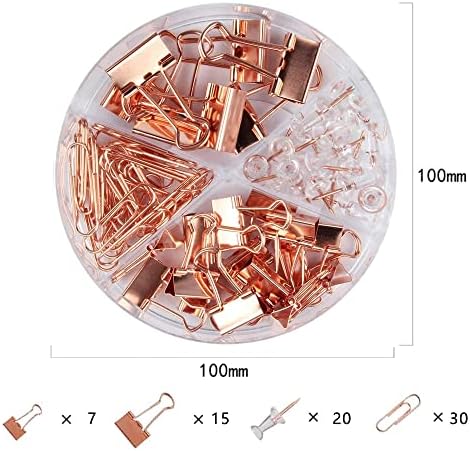 Paper Clips Binder Push Pin Set, Assorted Sized Binder Clips - Image 2
