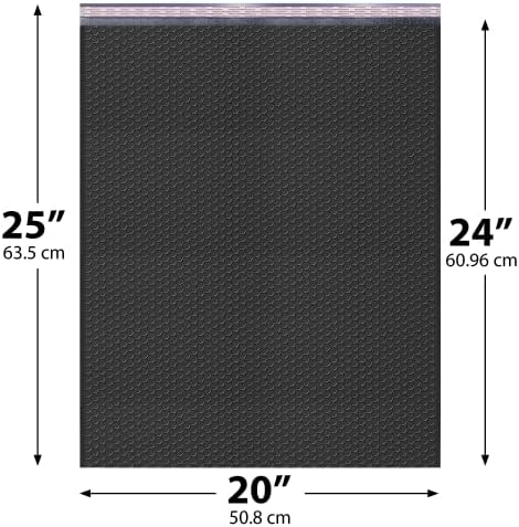 Black Bubble Mailers 20x25, Self Seal Poly Padded Envelopes #10, 20 Pack - Image 2