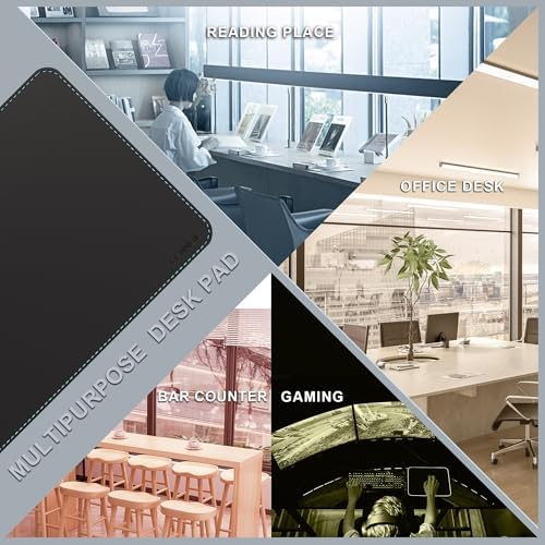 CENNBIE Leather Desk Mat, 59” x 23.6” Extra Large Desk Pad Blotter Protector, Extended Non-Slip Mouse Pad, Waterproof PU Leather Desk Mat on top of desks Large for Office and Home (Black) - Image 6