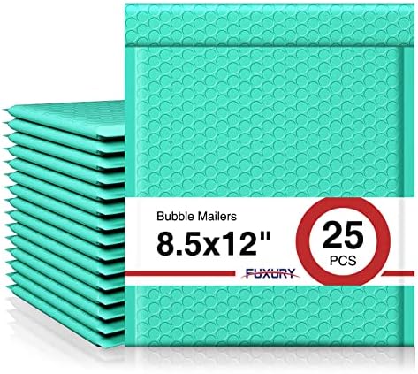 Fuxury Bubble Mailers 8.5x12 Inch 25 Pack Strong Adhesion Padded Envelopes by Fuxury