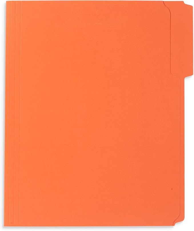 Blue Summit Supplies 50 Orange Fastener File Folders, Letter, 2 Prong | Durable 11pt orange paper, letter size, 1/3 cut reinforced tabs, bonded 2 prong fasteners, medical and office files - Image 3
