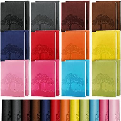 TaoBary A5 PU Leather Journals Bulk Colorful Tree Journal Notebook Soft Leather Cover Lined Ruled Writing Notebook for Back to School Office Group Team Volunteer(Bright Colors,24 Pcs) by TaoBary