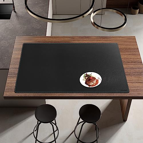 CENNBIE Leather Desk Pad, 51.2" x 31.4" Extra Large Leather Desk Mat Blotter Protector, Non-Slip Mouse Pad, Waterproof PU Leather Desk Mat on top of desks Large for Office and Home (Black) - Image 5