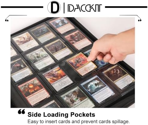 D DACCKIT Card Binder 16 Pocket - Fits 1600 Cards，4X4 Ringless Card Album with Sleeves for Trading Cards & Sports Cards（Model C，Rose Red） - Image 5