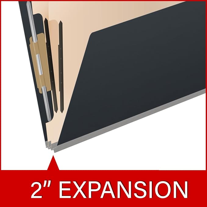 Pressboard Classification Folders, Full Cut End Tab, Letter Size, 2 Dividers, Black (Box of 10) - Image 7