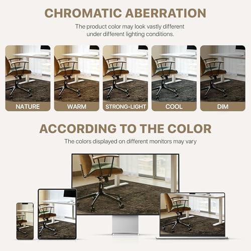 36"x48" Office Chair Mat for Hardwood Floor, Non-Slip Charcoal Brown - Image 6