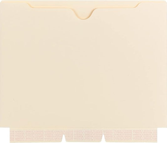 Smead File Jacket, Reinforced Straight-Cut Tab, Flat-No Expansion, Letter Size, Manila, Self-Adhesive, 10 per Pack (68040) by SMEAD