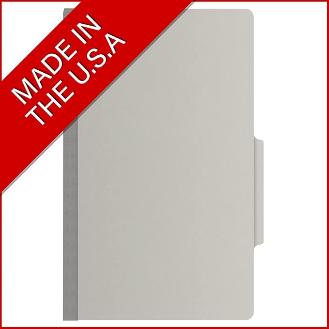 25 Pt. Pressboard Classification Folders, 2/5 Cut ROC Top Tab, Legal Size, No Dividers, Light Gray (Box of 25) - Image 5