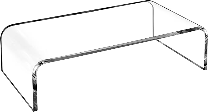 AMT 16 Inch Acrylic Laptop Monitor Stand, Computer Riser with Cat Keyboard Protector, Space-Saving Design, Extra Storage, Clear Shelf - Ideal for Monitors, Laptops, Printers, Desktop Decor - Image 2