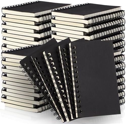 Jutom 54 Pcs Small Spiral Notebook Memo Pad 3x5, Black by Jutom