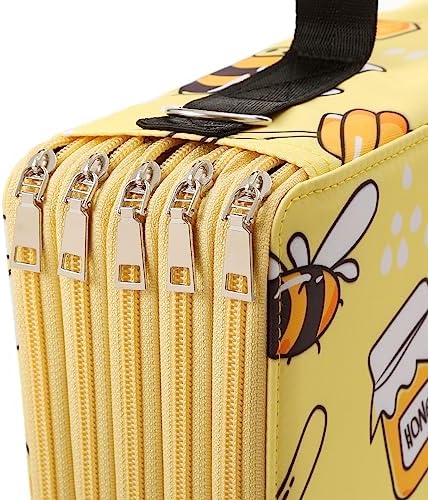 600-Slot Colored Pencil Case, 5-Layer Zipper with Shoulder strap and Handle - Image 3
