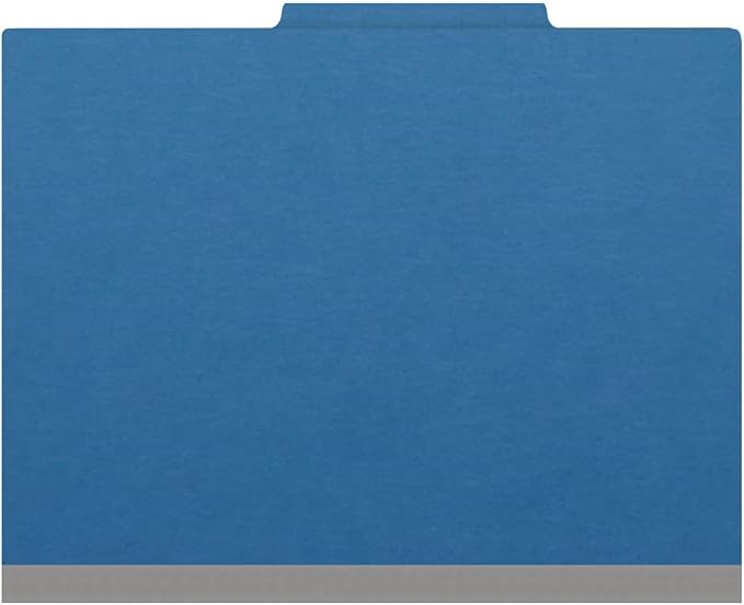 25 Pt. Pressboard Classification Folders, 2/5 Cut ROC Top Tab, Letter Size, 2 Dividers, Royal Blue (Box of 10) - Image 3