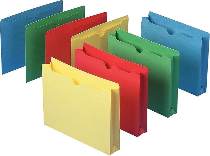 Smead File Jacket, Reinforced Straight-Cut Tab, Flat-No Expansion, Letter Size, Assorted Colors, 100 per Box (75613) - Image 4