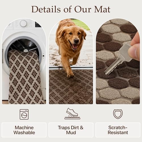 48"x60" Office Chair Mat for Hardwood Floor, Non-Slip Washable Brown Coffee - Image 7
