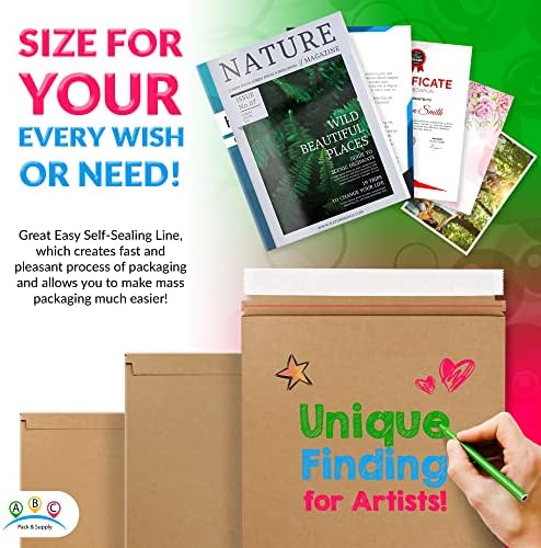 ABC PACK & SUPPLY Rigid Mailers 9.75 x 12.25 Inch, Brown Cardboard Envelopes, Self Seal Tear Strip, 550 GSM Paperboard, Stay Flat Design, Pack of 25 - Image 4