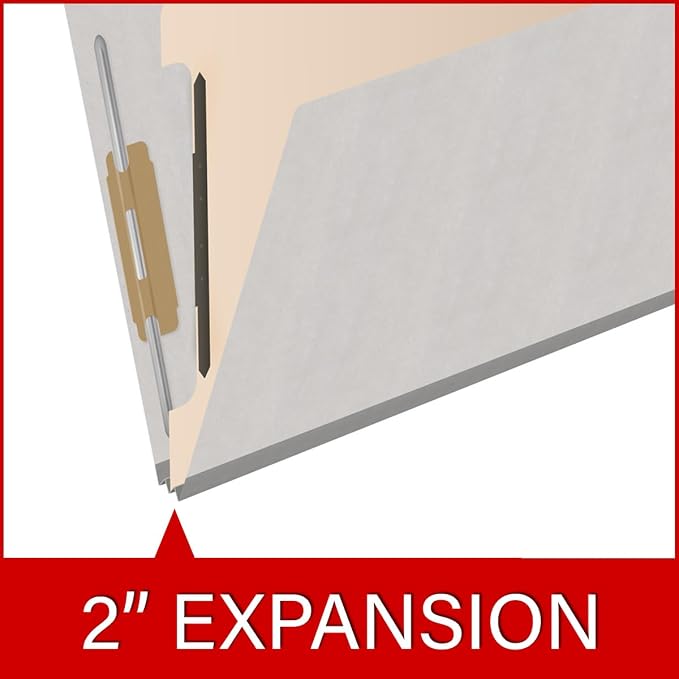 Heavy Duty End Tab Color Folders, 2/5 Cut ROC Top Tab, Letter Size, 1 Divider, Grey (Box of 10) - Image 7