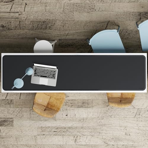 CENNBIE Leather Desk Mat, 78.7" x 19.6" Desk Mat on top of desks (Black) - Image 5