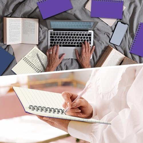 Jutom 18 Pcs Small Spiral Notebook Memo Pad 3x5, Dark Purple - Image 6