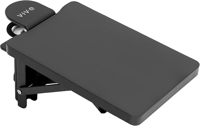 VIVO Clamp-on 6 x 9 inch (11 Including Clamps) Desk Extender, Wrist Support, Armrest Tray, Table Mount for Sit Stand Desks, Black, DESK-EXT09 | Wrist Support, Armrest Tray, Table Mount for Sit Stand Desks by Unknown