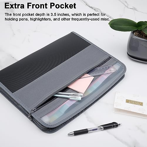 NAFY Expanding File Folder, 13 Pockets Document Organizer with Zipper, A4 Letter Size Portable Accordion Expanding File Folders with 27pcs Multicolor Labels for Home Office School Supplies (Black) - Image 4