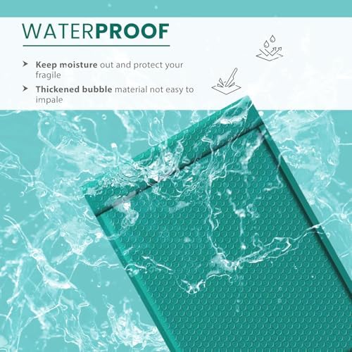 Green Bubble Mailers 4x8, Self Seal Poly Padded Envelopes #000, 1000 Pack - Image 6