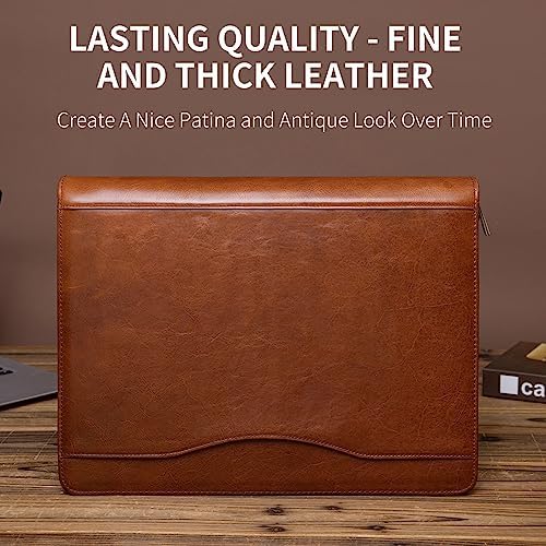 YIWEN Personalized Leather 3 Ring Binder Portfolio for 8.5 x 11” Notepad - Image 2