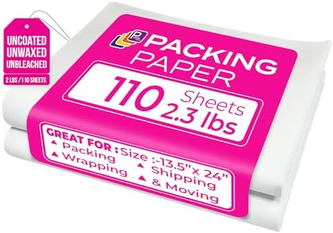 Packing Paper Sheets for Moving, 110 Sheets, 13.5 x 24 Inch, 2.3 lb by PurplePapers