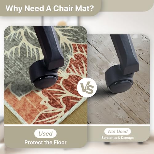 36"x48" Office Chair Mat for Hardwood Floor, Non-Slip Washable Terracotta - Image 5