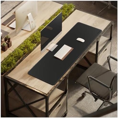 CENNBIE Leather Desk Mat - 43.6" x 16" Oversized Mouse Pad, Black - Image 6
