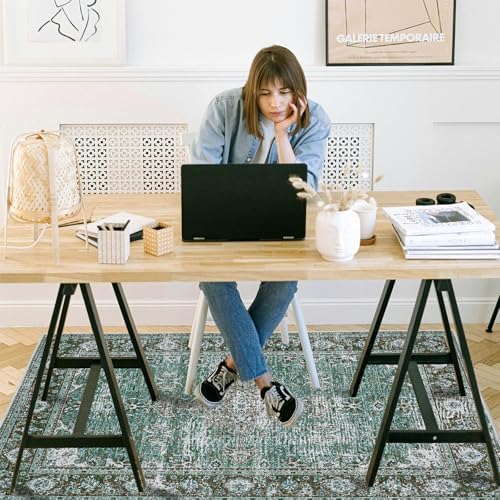 Office Chair Mat for Hardwood Floor, 60"x45" Easy Glide Computer Desk Mat Protector for Rolling Chair Under Desk Rug Nonslip Backing, Machine Wash, (Modern) - Image 2