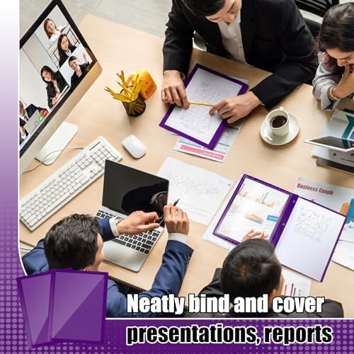 Teling 24 Pcs Report Covers with 3 Prong Presentation Folders, Dark Purple - Image 6