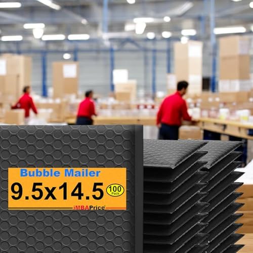 iMBAPrice 9.5x14.5 Inch Black Poly Bubble Mailers, 100-Pack - Image 3