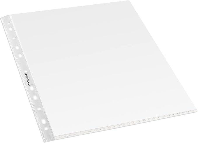 TYH Supplies 50 Pack Non-Glare Sheet Protectors for 3 Ring Binder, 8.5 x 11 Letter Size | Clear Matte Plastic Page Protectors, 11-Hole Punched | Top Loading Sleeves for School Office Classroom Home - Image 2