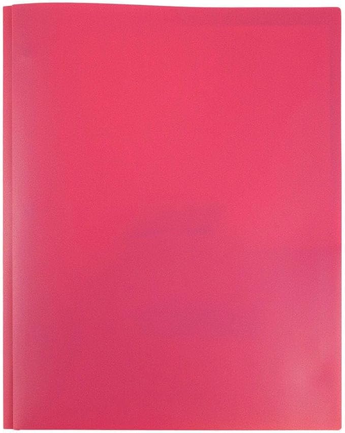 JAM PAPER Plastic 2 Pocket POP Folders - Durable School Folders with Metal Prongs Fastener Clasps - Fuchsia Hot Pink - Bulk 48/Pack - Image 4