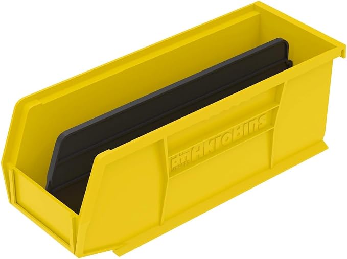 Akro-Mils 30224 AkroBins Plastic Storage Bins, 11"x 4"x 4", Yellow, 12-Pack | Space-Saving Stackable Bins for Garage, Pantry, Craft Organization - Image 10
