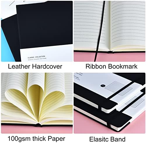 Coopay 12 Pack B5 Notebooks Journal College Ruled Composition Notebooks Classic Hardcover Lined Journals for Office Home School Business Writing Note Taking, 10.2" x 7.5", 100GSM Thick Paper (Black) - Image 3