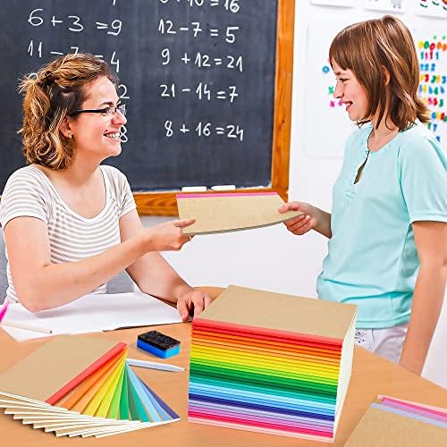 feela 48 Pack Composition Notebooks Bulk, Kraft Cover Lined Blank College Ruled Composition Travel Journals with Rainbow Spines For Women Students Business, 60 Pages, 8.3”x 5.5”, A5, 16 Colors - Image 5