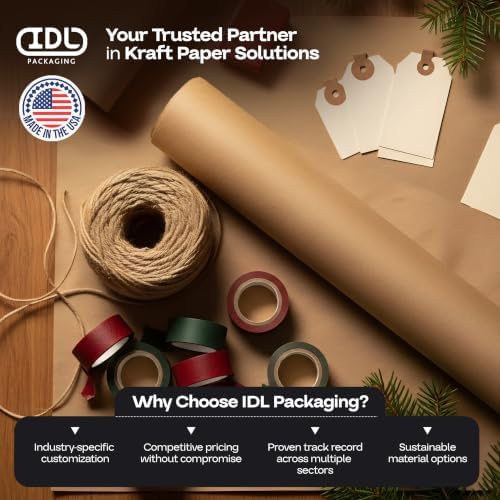 Brown Kraft Paper Roll, 12" x 8640" (720 feet) - USA-Made, IDL Packaging - Image 7