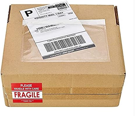 LabelMore Packing Slip Envelope Pouches 6" x 9" Shipping Label Sleeves Clear Plastic Adhesive Packing List Envelope (100pcs) - Image 7