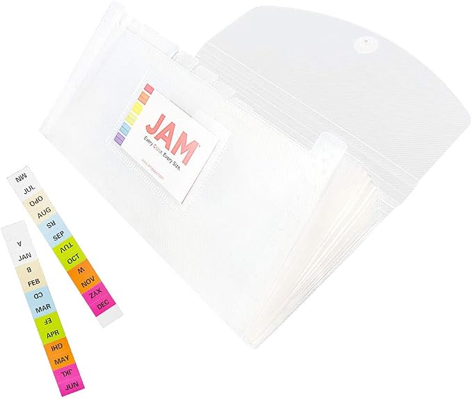 JAM PAPER Accordion Folders - 13 Pocket Plastic Expanding File - Check Size - 5 x 10 1/2 - Clear - Sold Individually - Image 5