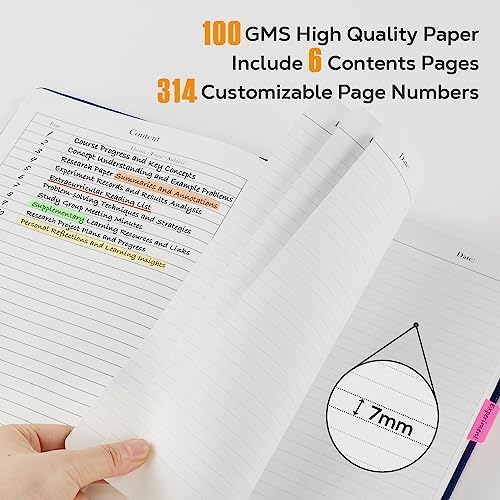 FOCUS DAY Leather Lined Notebook Journal, 320 Pages Hardcover Notebook Journals for Writing Note Taking Women & Men, B5 (7.1'' X 10'') College Ruled Daily Notebook Journal, Orange - Image 4
