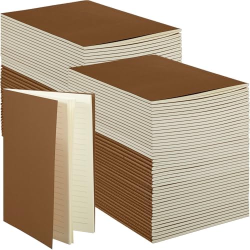 Mimorou 100 Pcs A5 Journals Notebooks Bulk,Dark Brown,Lined by Mimorou