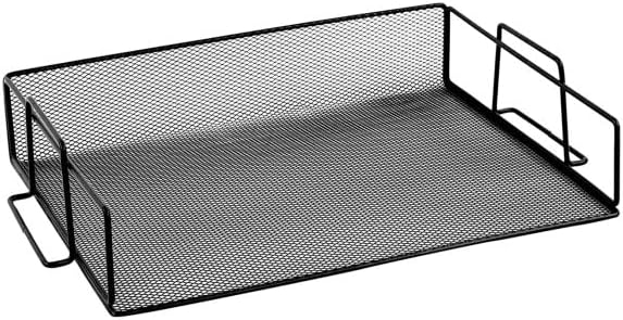YBM HOME Black Steel Mesh Stackable Letter Paper Holder Shelf Tray Desktop Organizer, Office Product (24, Black) by YBMHome