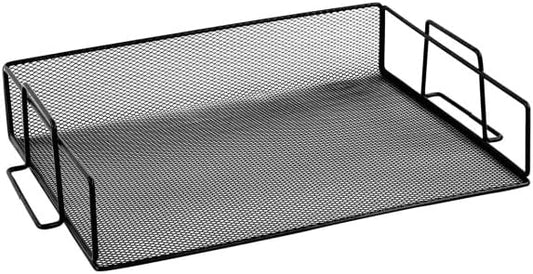 YBM HOME Black Steel Mesh Stackable Letter Paper Holder Shelf Tray Desktop Organizer, Office Product (24, Black) by YBMHome