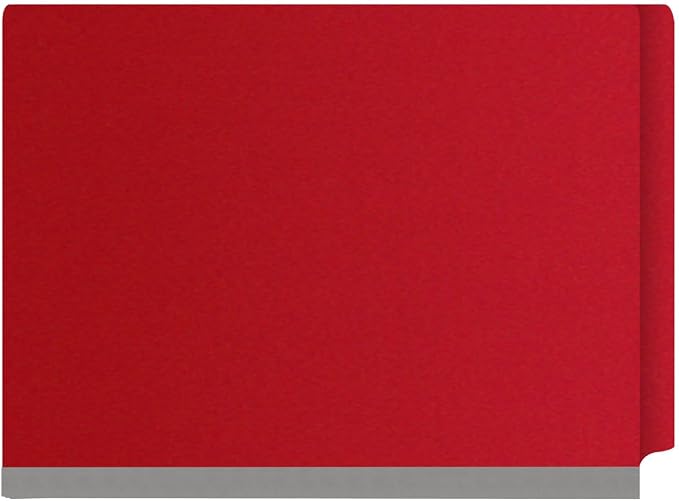 25 Pt. Pressboard Classification Folders, Full Cut End Tab, Letter Size, 2 Dividers, Deep Red (Box of 10) - Image 3