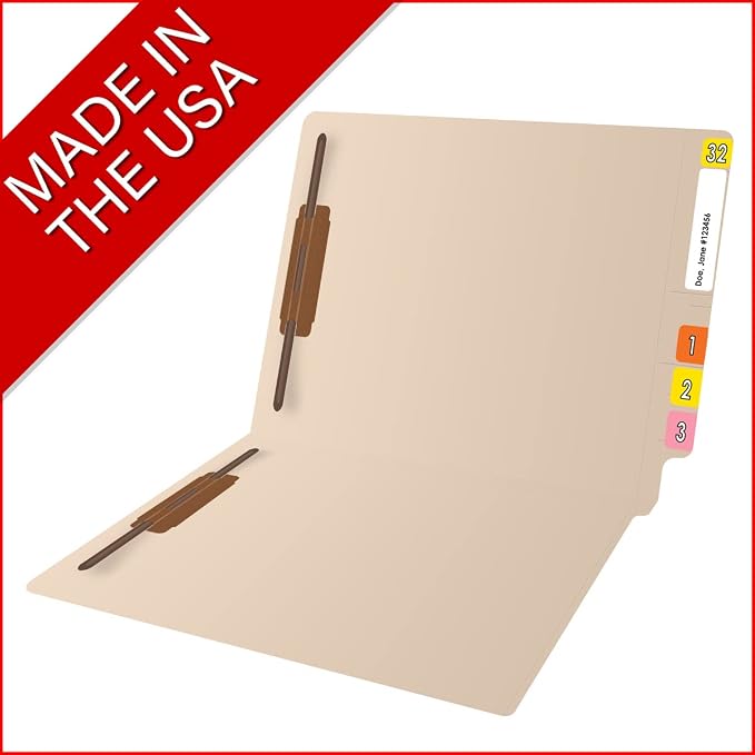 Ecom Folders End Tab Manila File Folders with Fasteners | Letter Size Medical and Business Record Filing Organizer | Reinforced Straight Cut Shelf Tabs | Expandable 11 Pt | Bulk Case of 250 Folders - Image 9