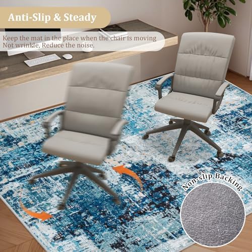 Office Chair Mat for Hardwood Floor, 72"x48" Easy Glide Computer Chair Mat Protector for Rolling Chair Under Desk Rug Nonslip Backing, Machine Wash - Image 5