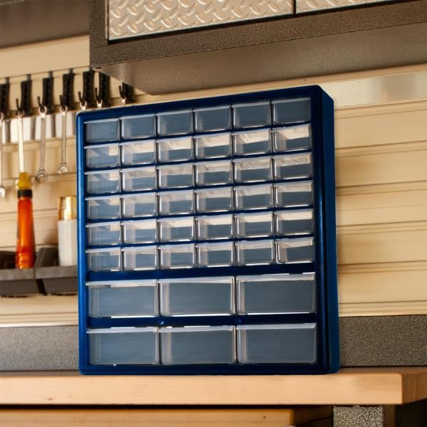 Plastic Storage Drawers – 42 Compartment Organizer – Desktop or Wall Mount Container for Hardware, Parts, Crafts, Beads, or Tools by Stalwart, 10 Targets - Image 2