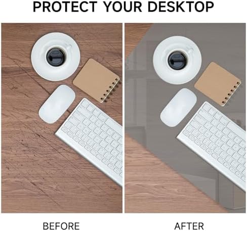 VASUHOME 32" x 20" Grey Tempered Glass Desk Mat - Multi-Functional Desk Pad for Keyboard and Monitor Protection, Dry Erase Surface, Ideal Table Top Protector for Home & Office - Image 2