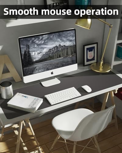 Leather Desk Pad Protector,48"x 17"Desk Mat Large, Mouse Pad, Non-Slip PU Leather Desk Blotter,Waterproof Desk Pad for Office/Home(Dark Grey) - Image 5
